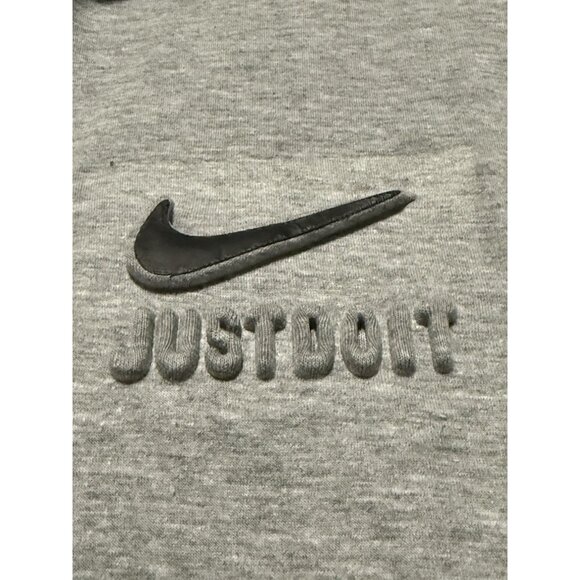 Nike Shirt Mens M Grey Long Sleeve Polo Raised Logo Just Do It - Picture 4 of 7